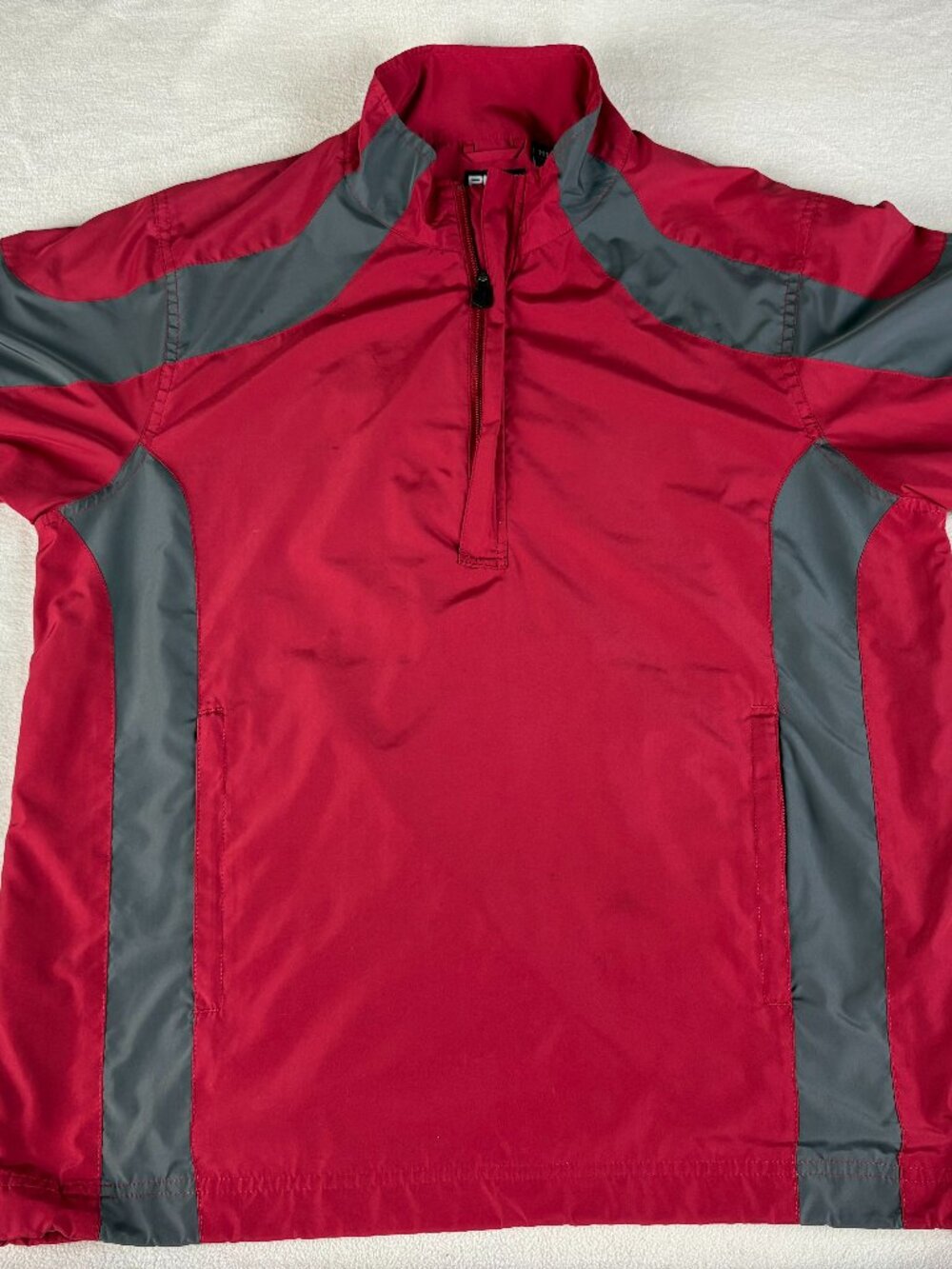 Ping Windbreaker Mens M 1/4 Zip Pullover Short Sleeve Vented Red - Roxiticus Gol